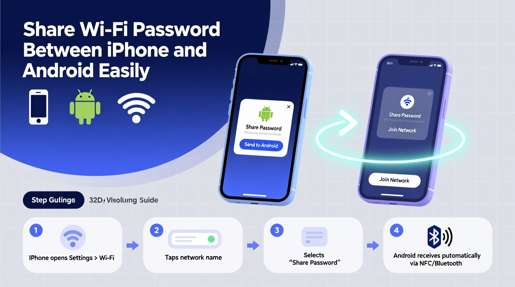 how to share wifi password between iphone and android easily