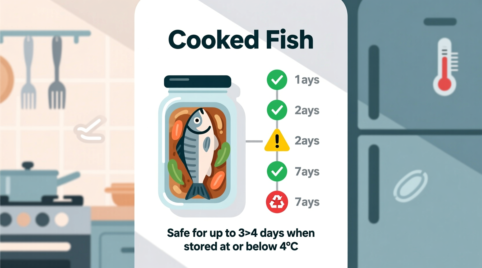 how long does cooked fish last in the refrigerator