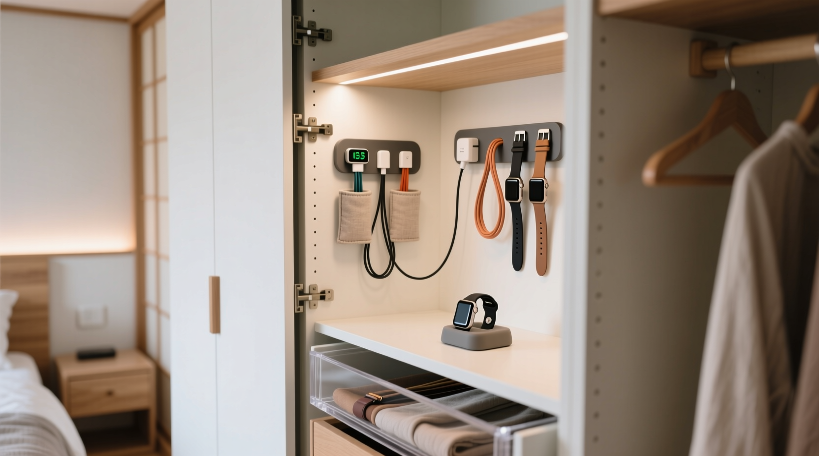closet organization tips hide cables bands gracefully