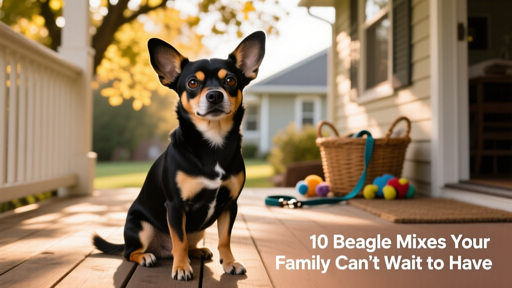 black and tan cheagle with chihuahua face and beagle coat