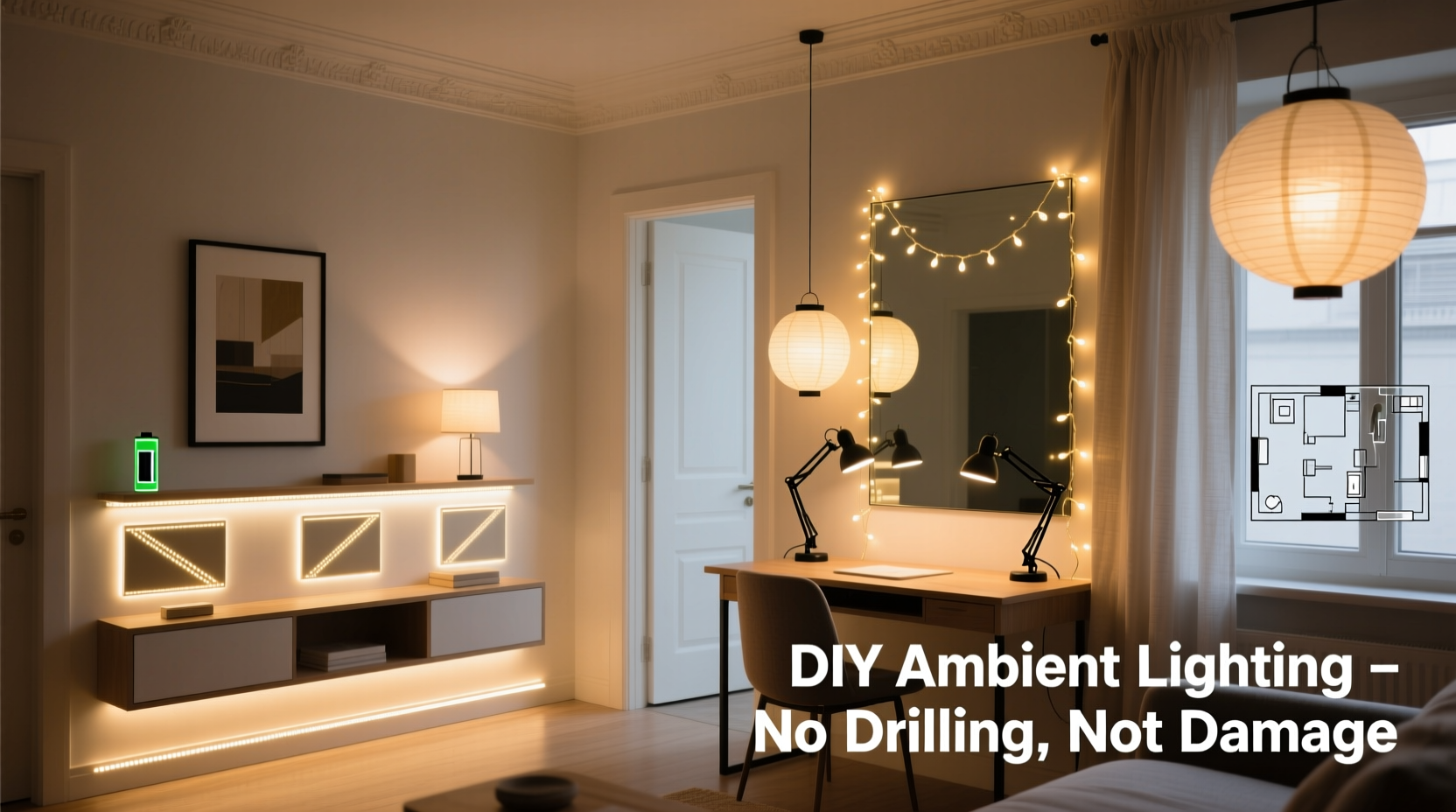 how to create ambient lighting in a rental without permanent changes