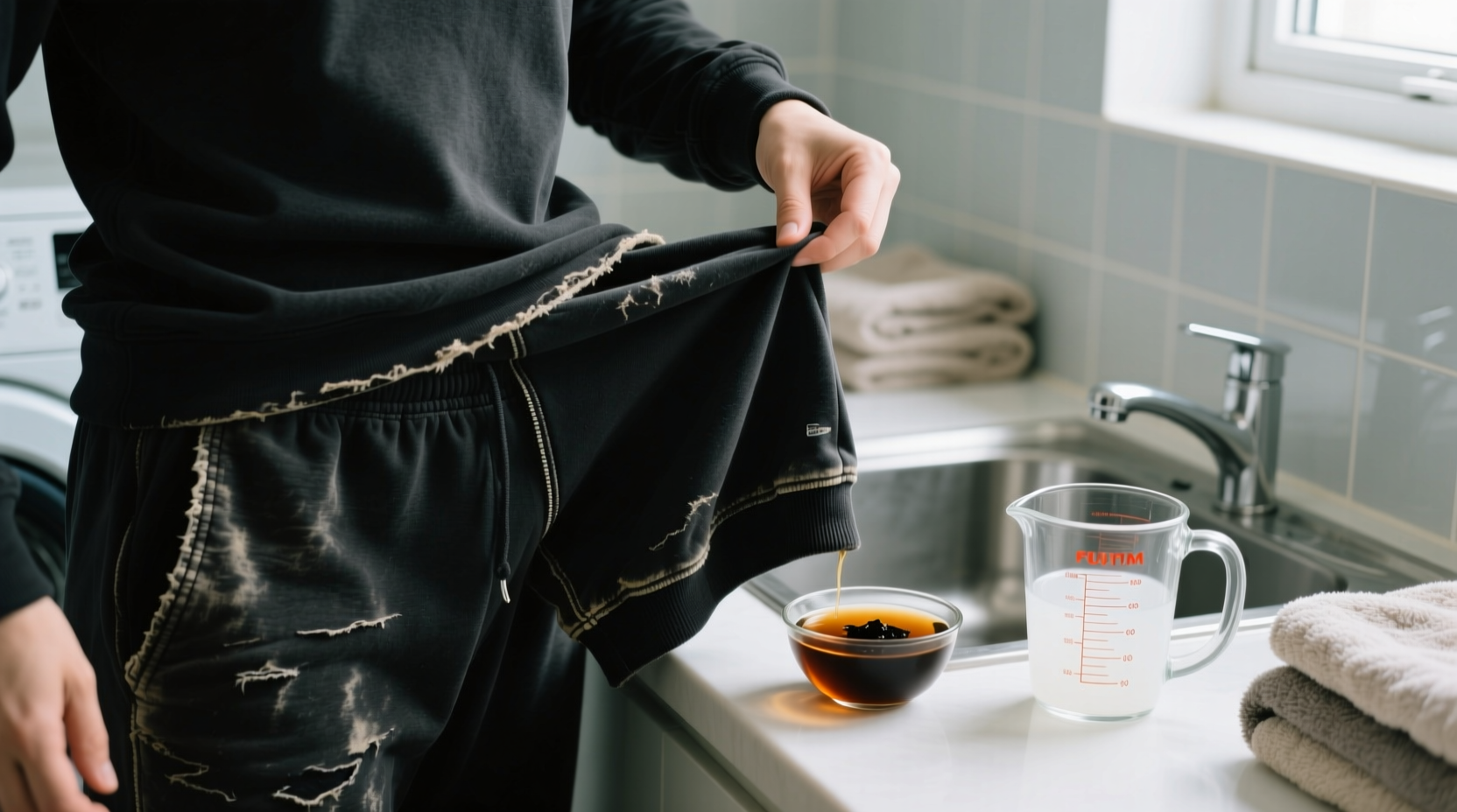 revive faded black athleisure in minutes