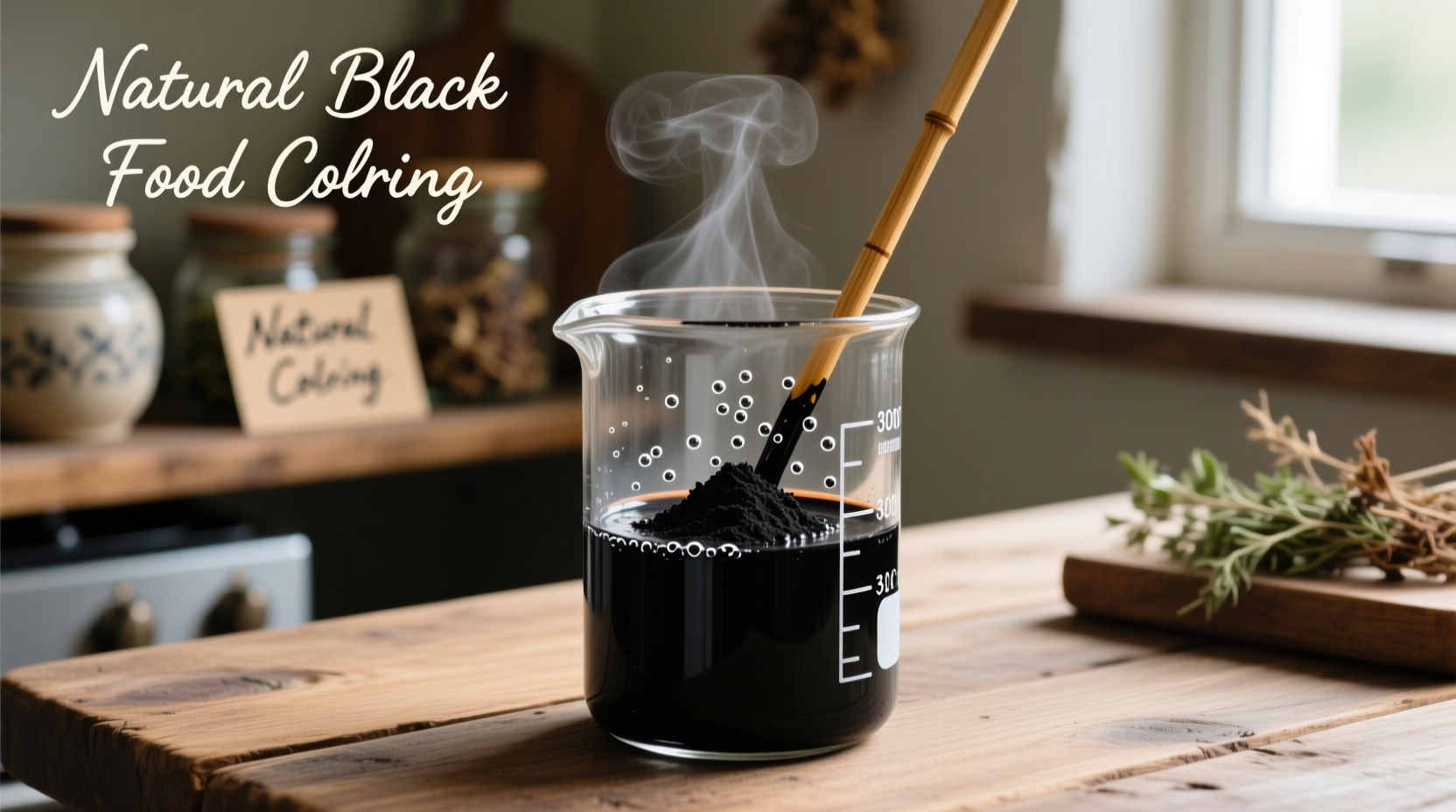 Homemade black food coloring mixing process