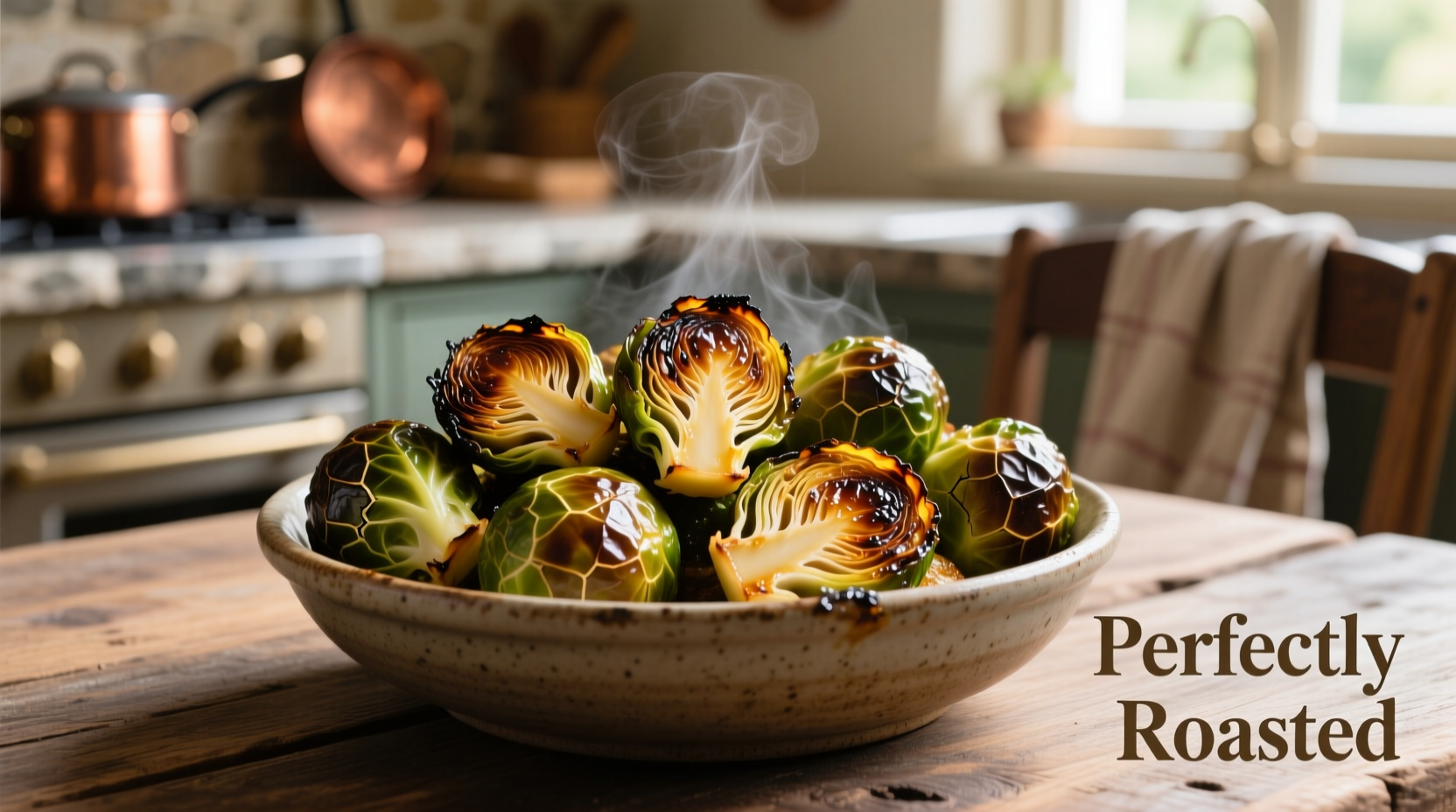 Perfectly roasted brussel sprouts with crispy edges