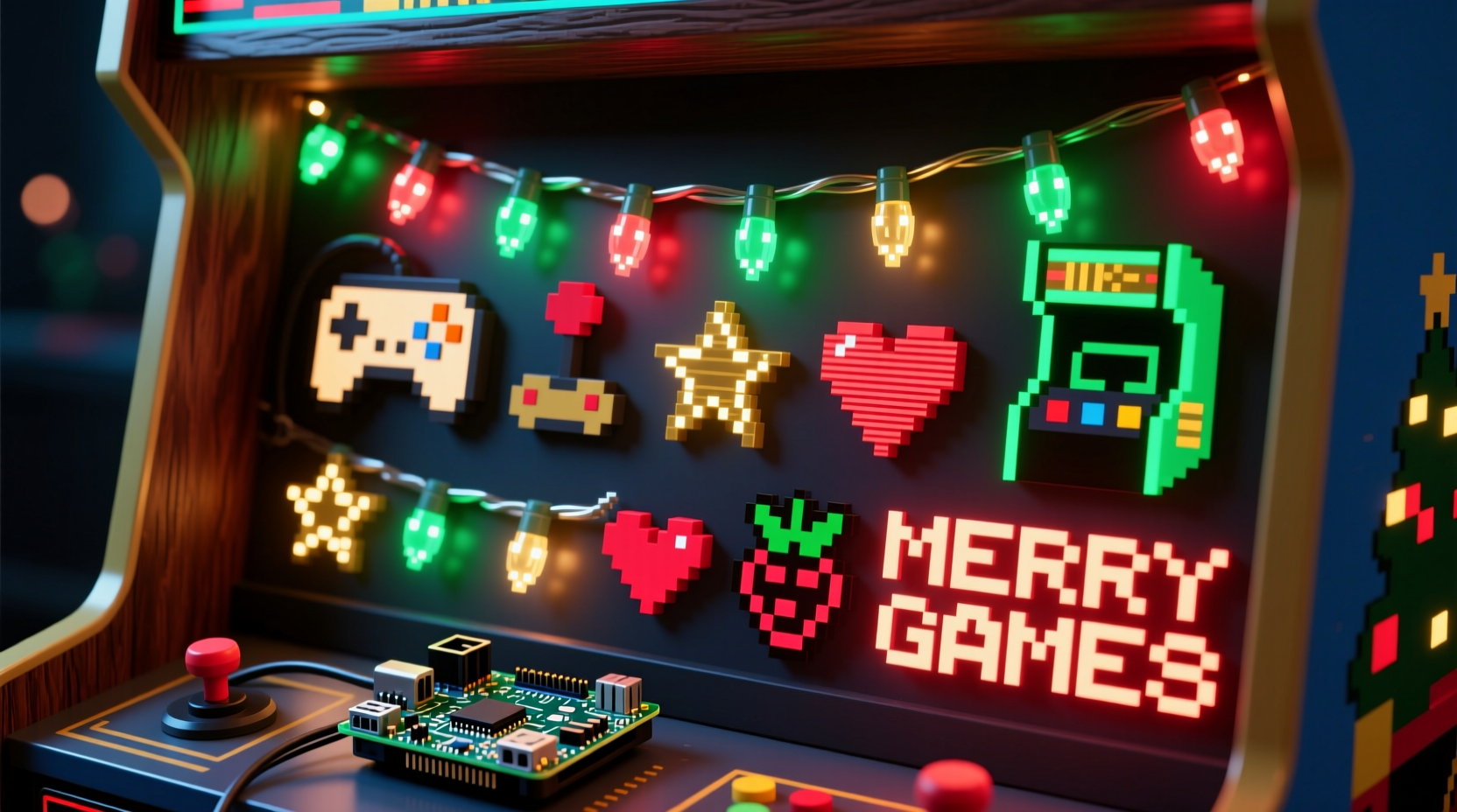 diy pixel art christmas lights display using rpi for gaming fans