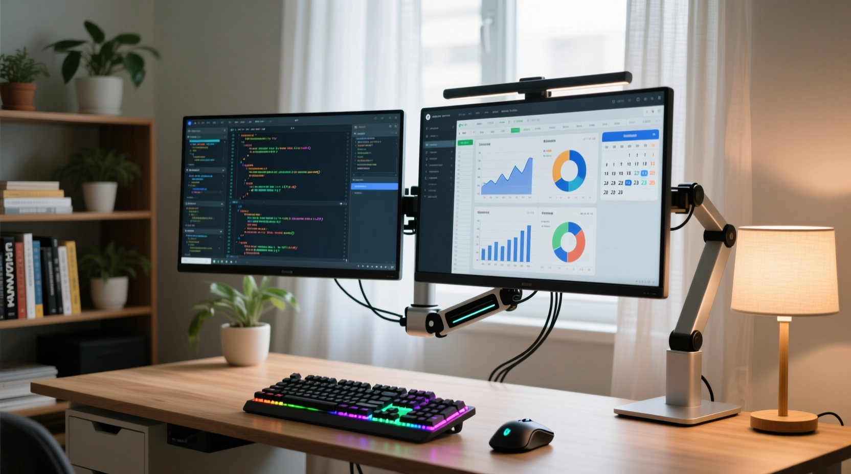 how to set up a dual monitor system for productivity at home