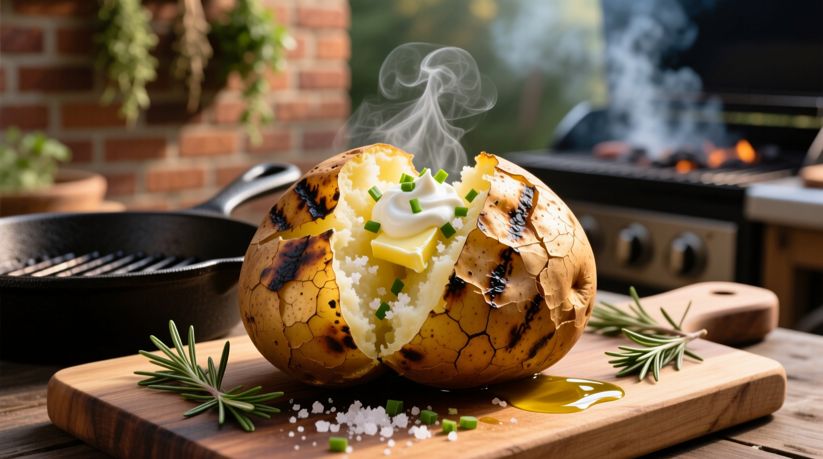 Perfect Grilled Baked Potato: Crispy Skin, Fluffy Interior