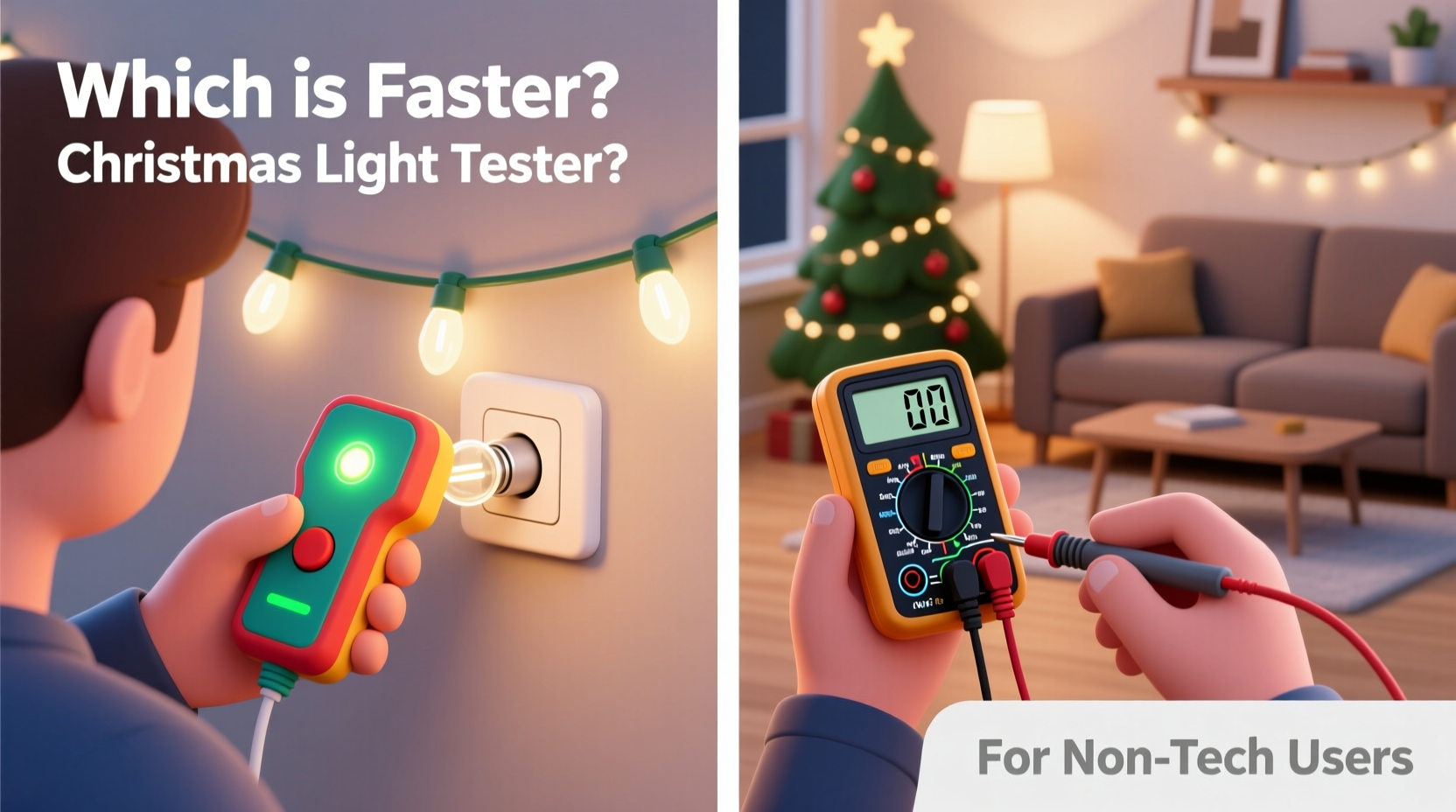 christmas light tester vs multimeter for diagnosing dead bulb strings which is faster for non tech users