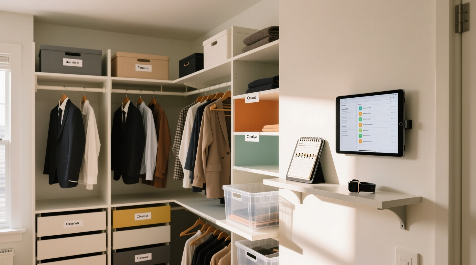closet organization tips for hybrid freelancers