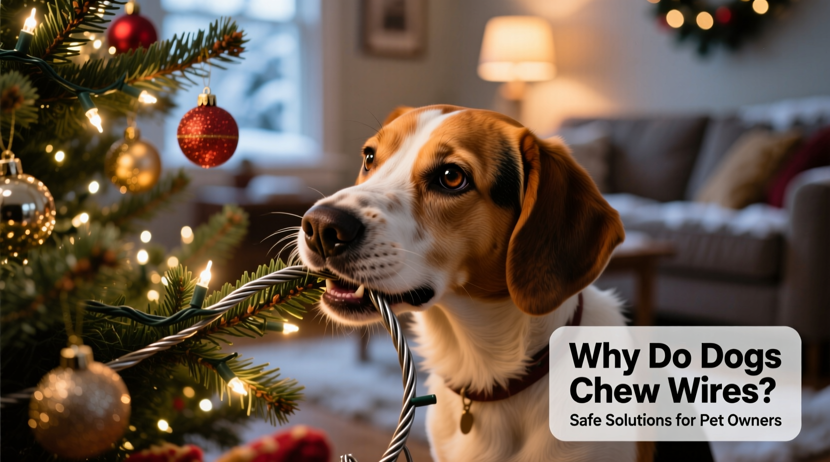 why does my dog chew christmas tree wires and how to stop it safely