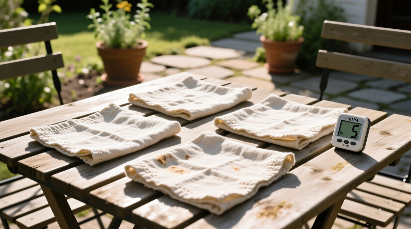 solar disinfection for cloth napkins