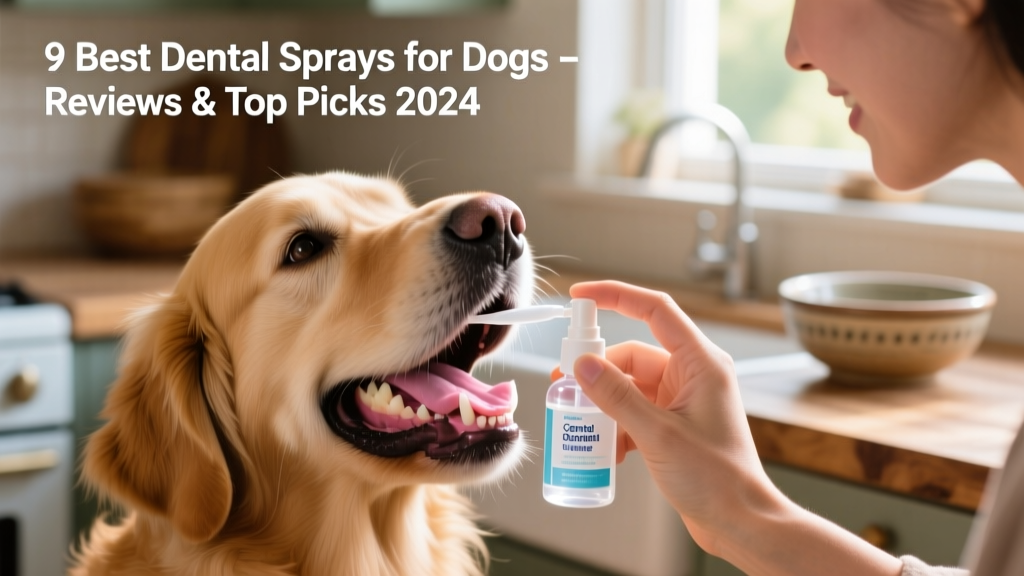 Close-up of a dog gently opening its mouth as an owner applies dental spray to its gums and teeth