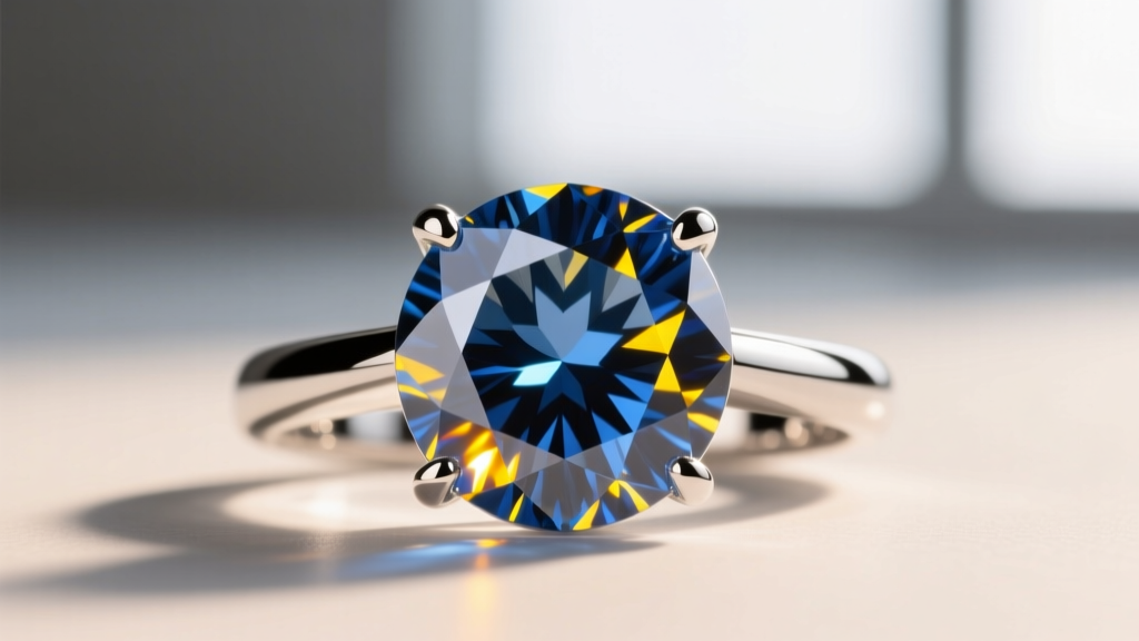 Close-up of a 10x jeweler's loupe inspecting a gold pendant necklace, revealing tiny hallmarks under bright studio lighting.