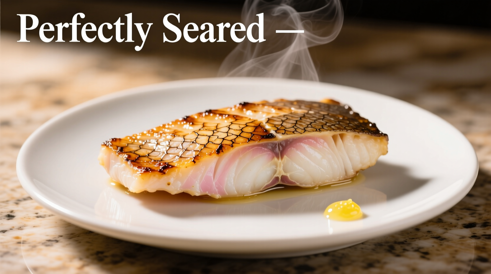 Perfectly seared cod fillet with crispy skin