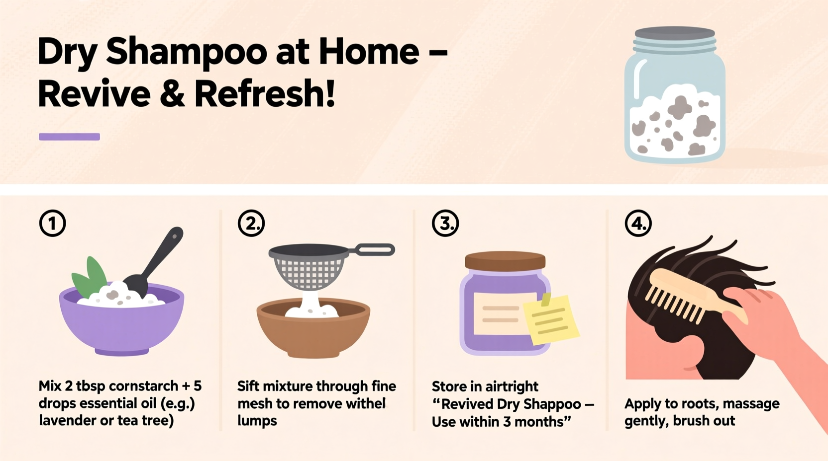 how to revive dry shampoo at home with essential oils and cornstarch tricks