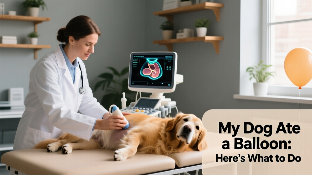 Veterinarian examining a dog’s abdomen using handheld ultrasound equipment
