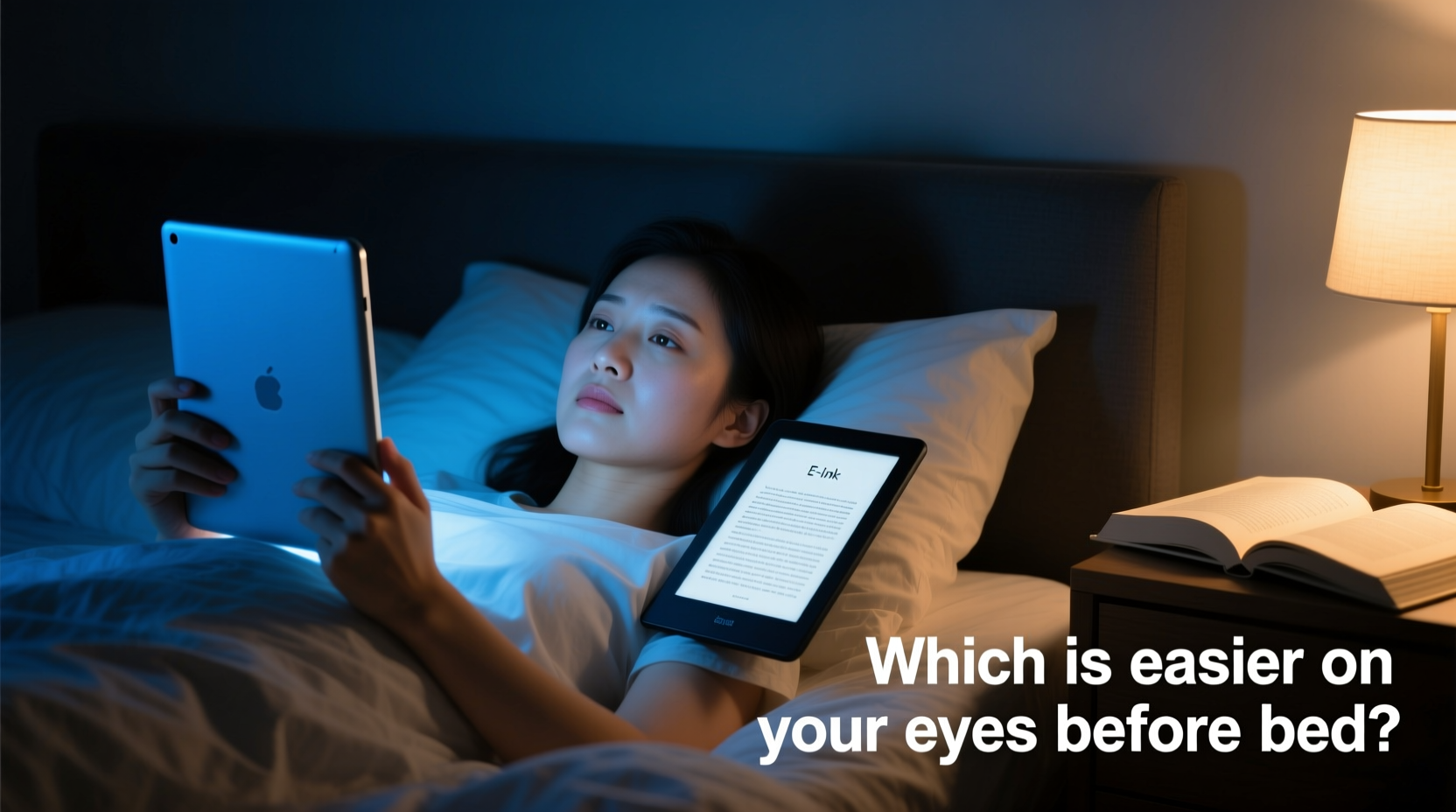 tablet for reading vs e ink reader which is easier on your eyes before bed
