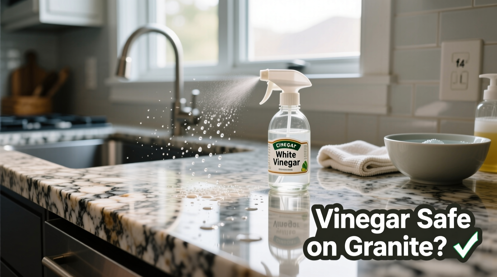 can you use vinegar to clean granite countertops without etching the surface