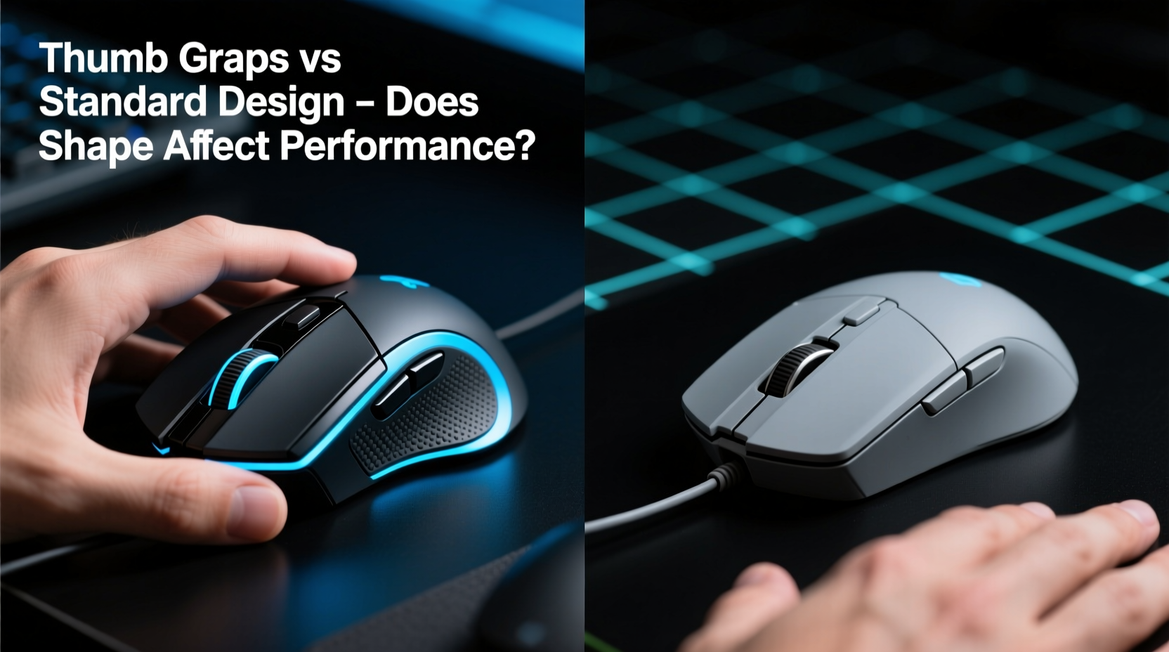gaming mouse with thumb grips vs standard design does grip shape affect performance