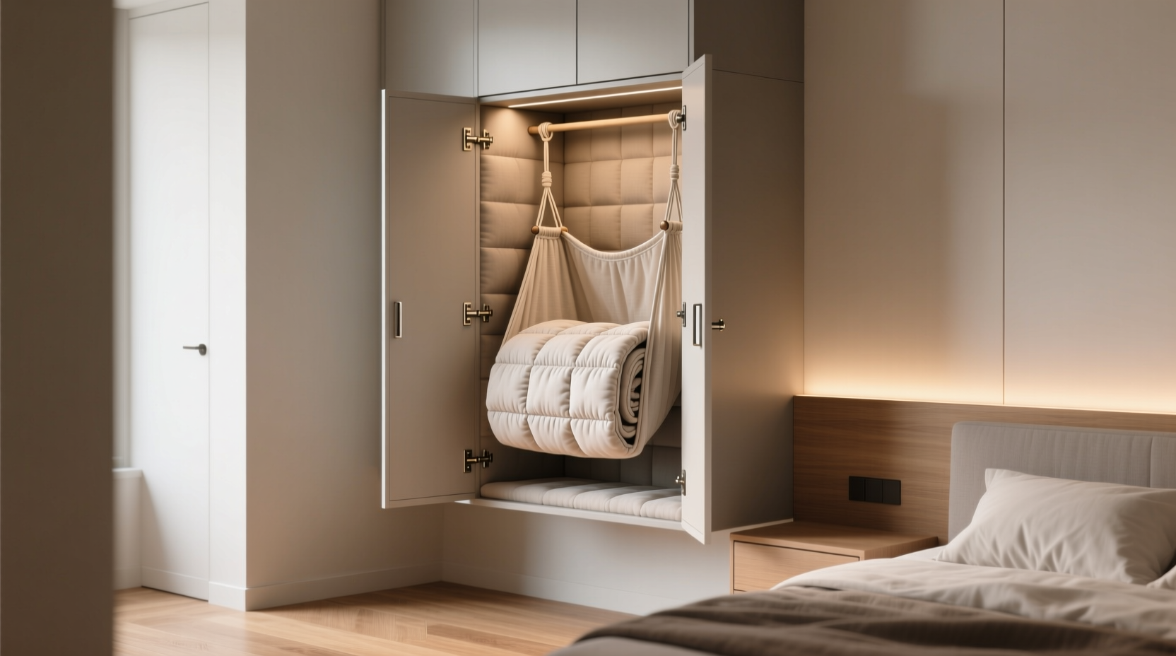 weighted blanket storage in closet nooks