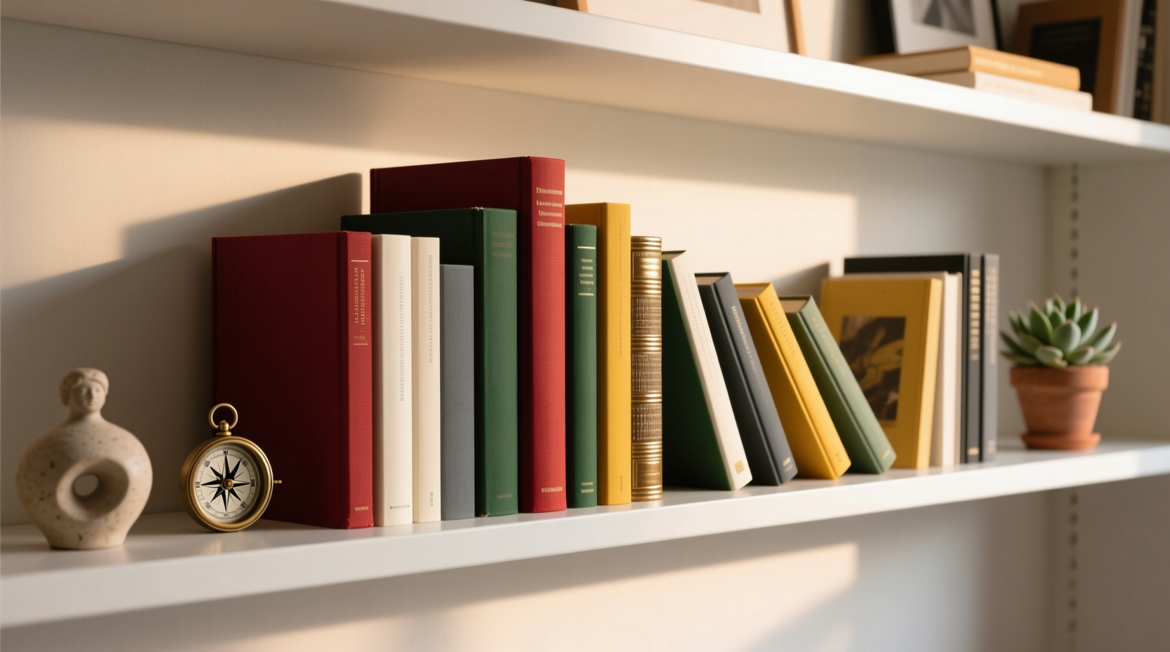 how to arrange books on a shelf for visual appeal beyond alphabetical order