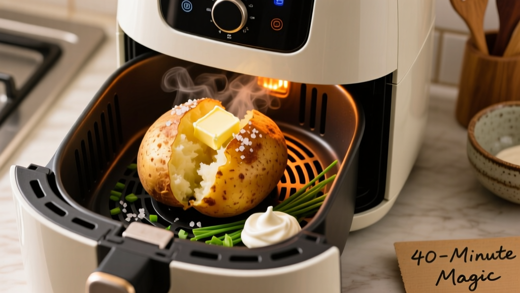 Fastest Air Fryer Baked Potato (Under 40 Minutes!)