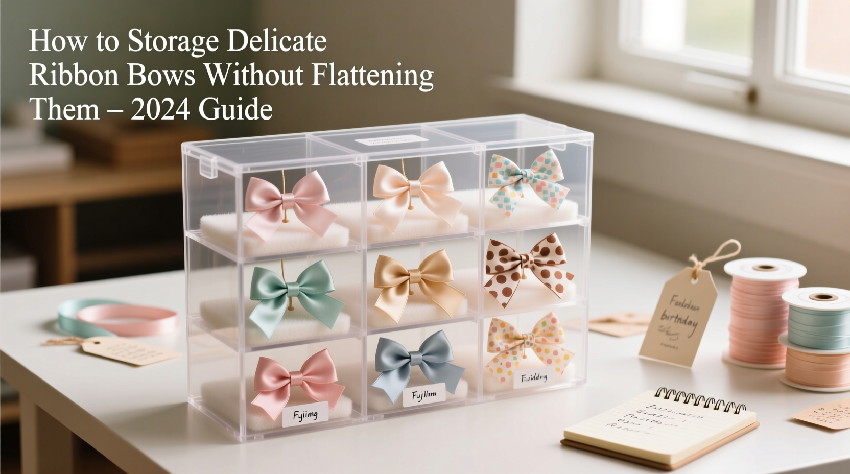 how to store delicate ribbon bows without flattening them for next year