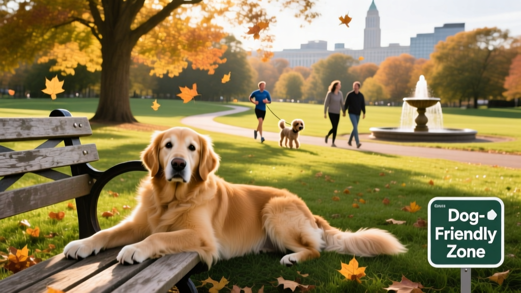 A dog lying in a park in Washington.