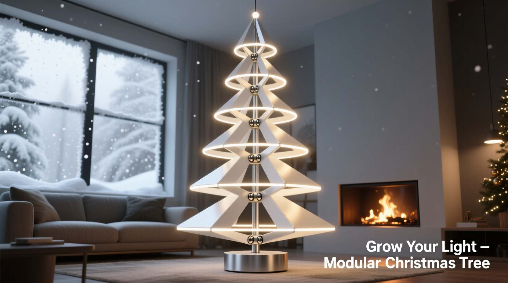 how to build a modular christmas tree that grows with added light tiers