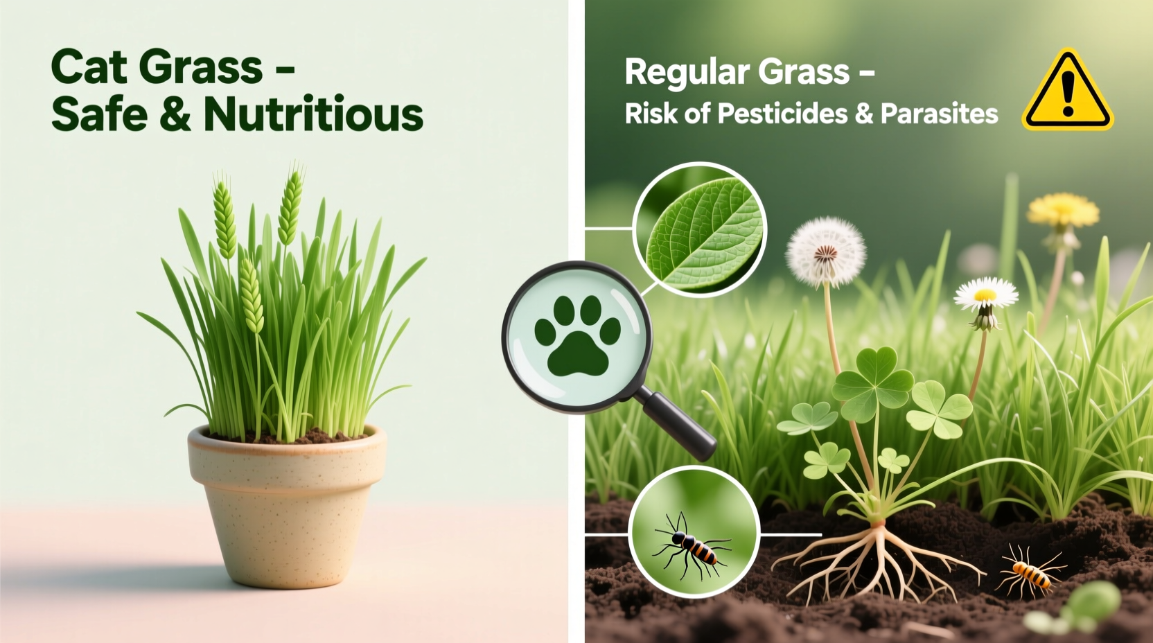 cat grass vs regular grass is it actually safer for indoor cats