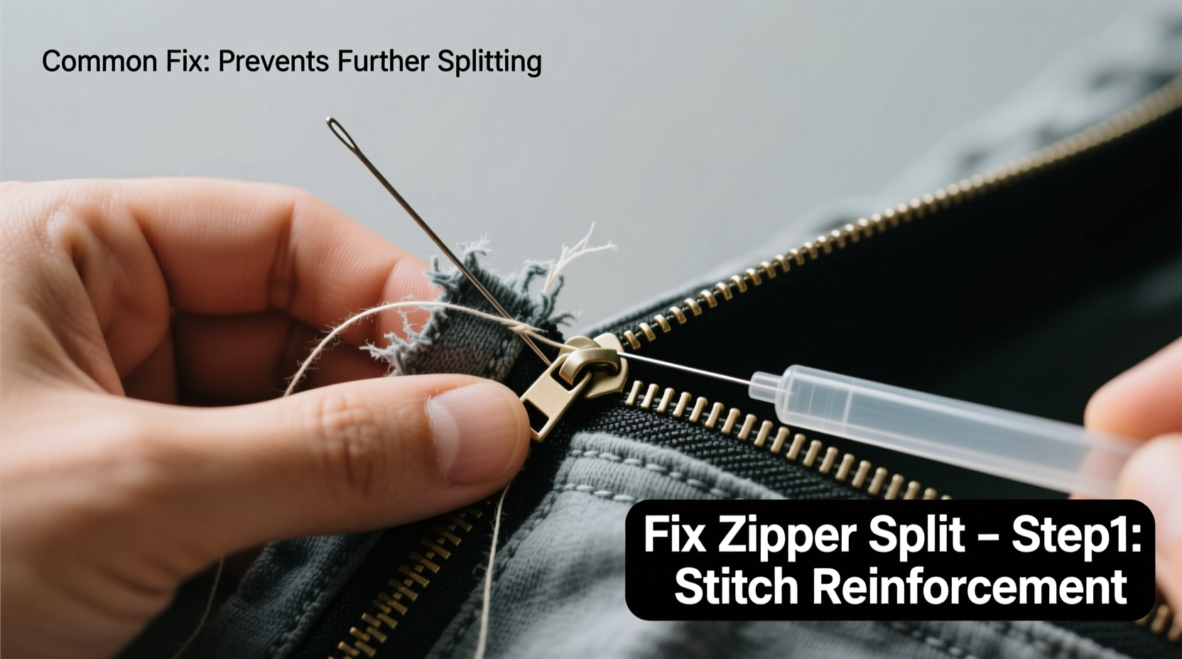 how to fix a zipper that splits in the middle easily