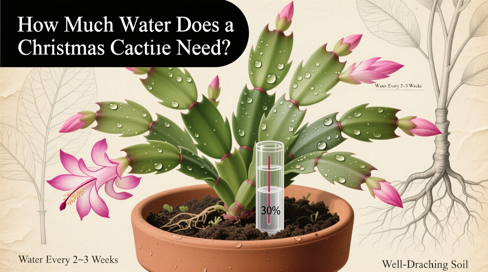 how much water does a christmas cactus need