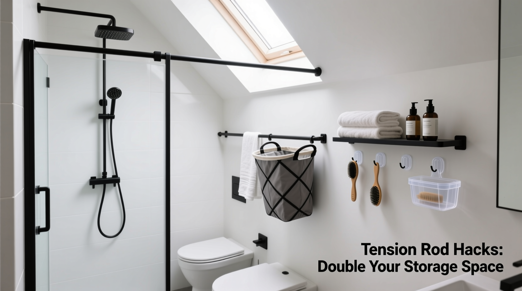 tension rod hacks for small bathrooms clever ways to double storage space