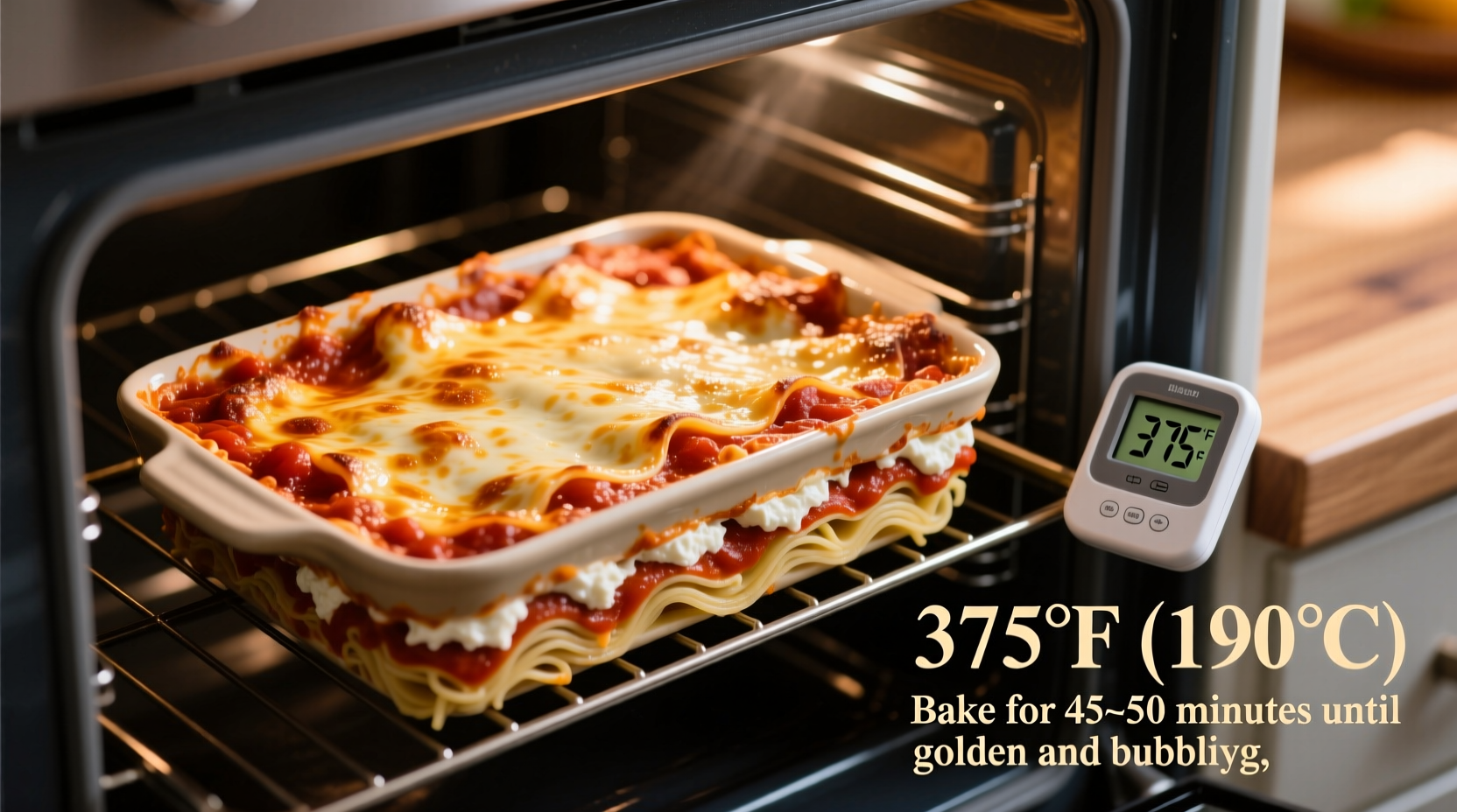 what temp to cook lasagna