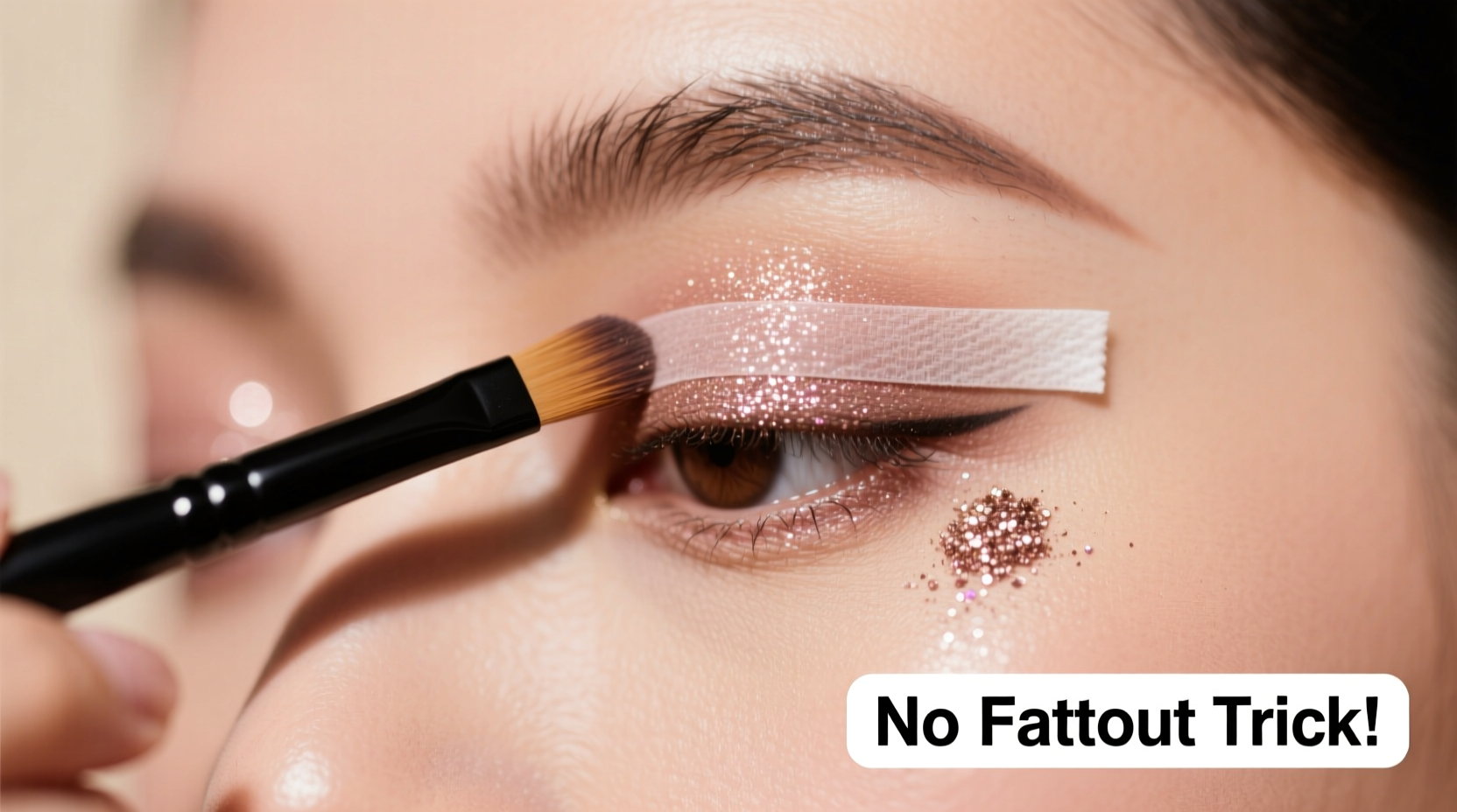how to apply glitter eyeshadow without fallout under your eyes