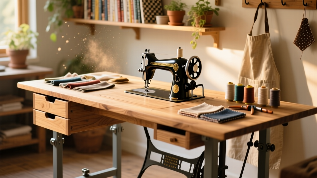 DIY Sewing Machine Table for Stable, Adjustable Workspace
