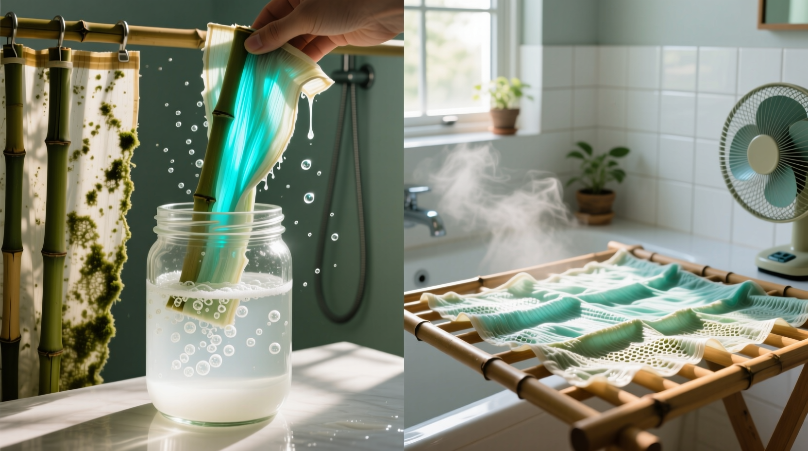 deodorize bamboo shower liner biofilm