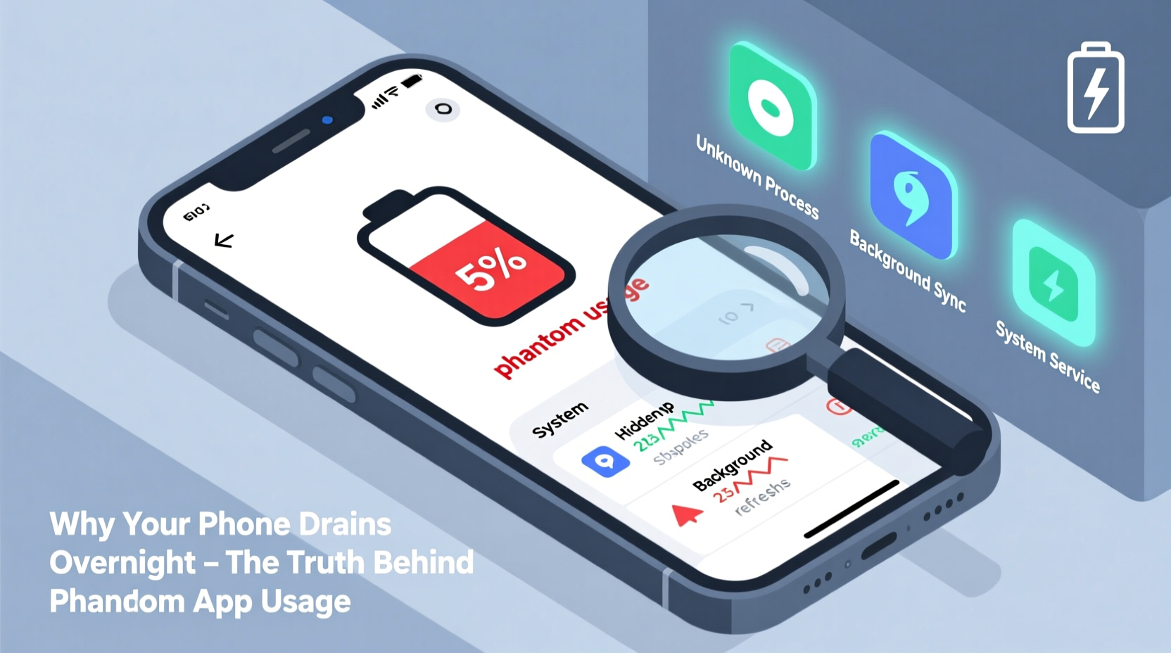 why does my phone drain battery overnight phantom app usage