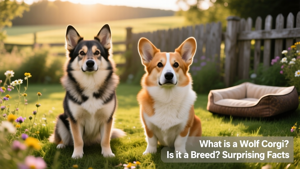 Side-by-side comparison showing key differences between a Swedish Vallhund and a Pembroke Welsh Corgi, highlighting ear shape, coat pattern, and leg structure