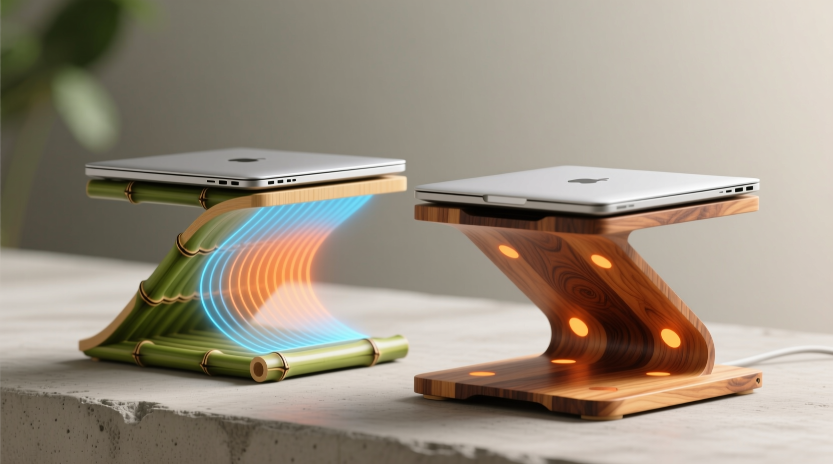 bamboo vs reclaimed maple laptop stands heat dissipation compared