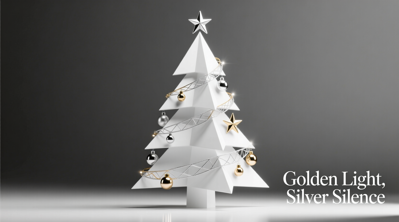 how to create a monochrome christmas tree using only gold or silver accents