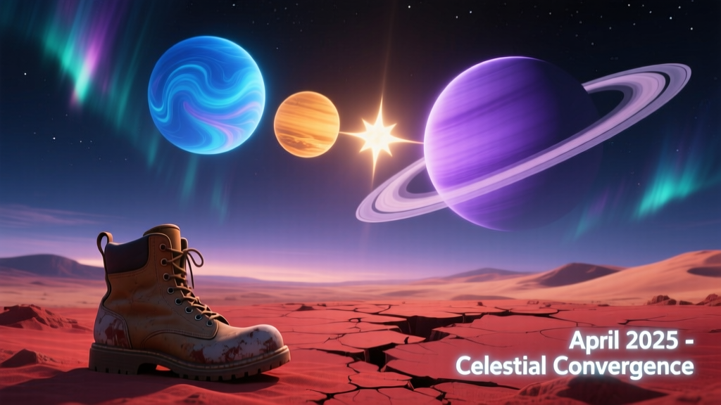 The April 2025 Planetary Cluster: A Rare Celestial Alignment Over Remote Skies