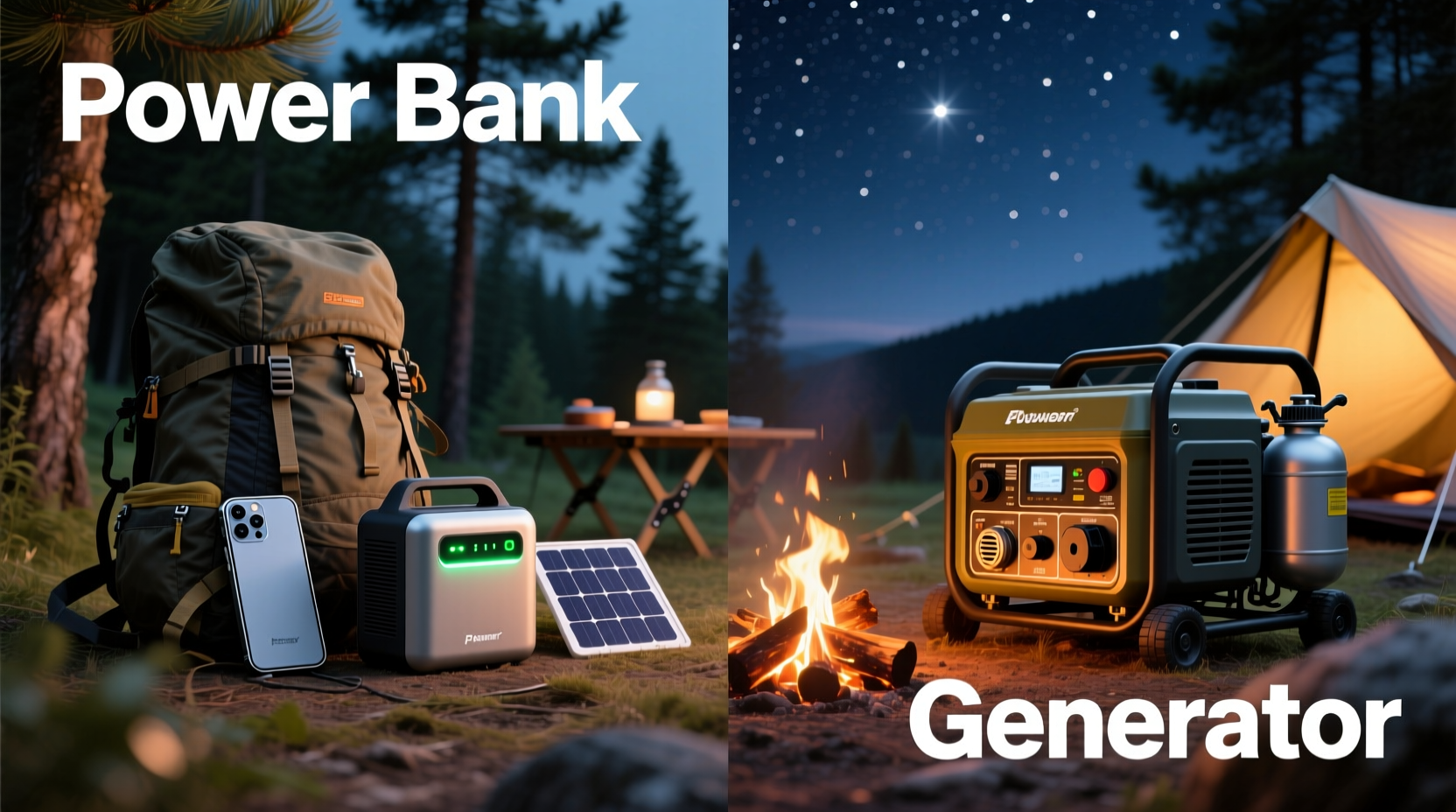 portable power bank vs generator for camping which powers devices more reliably