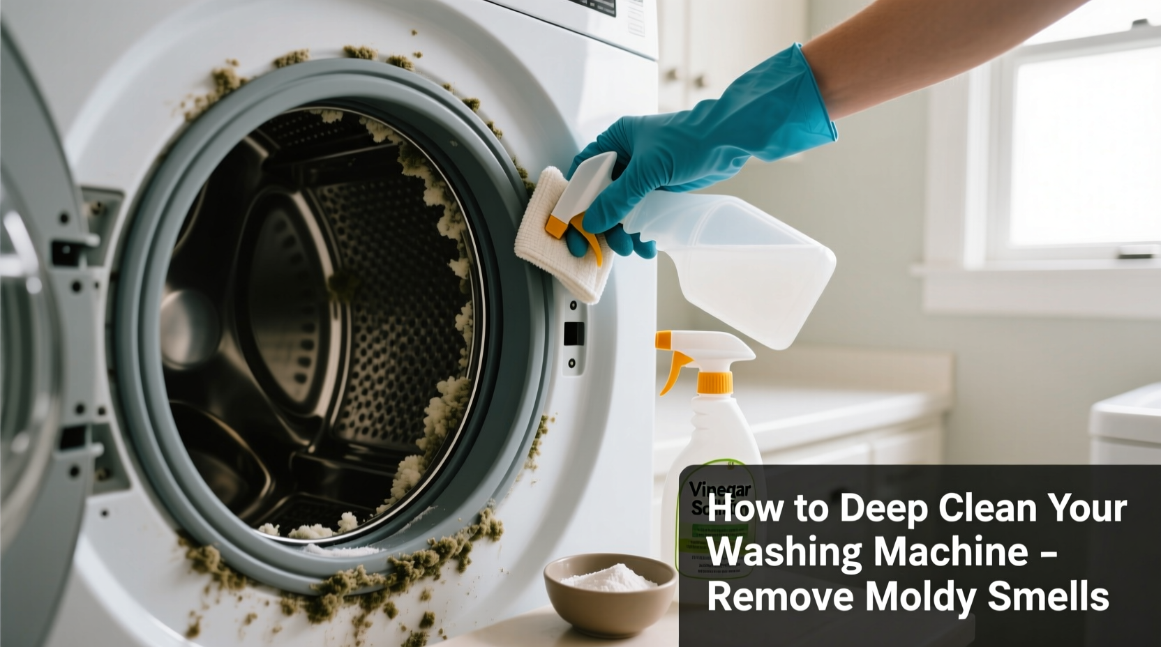 how to deeply clean a washing machine to remove moldy smells