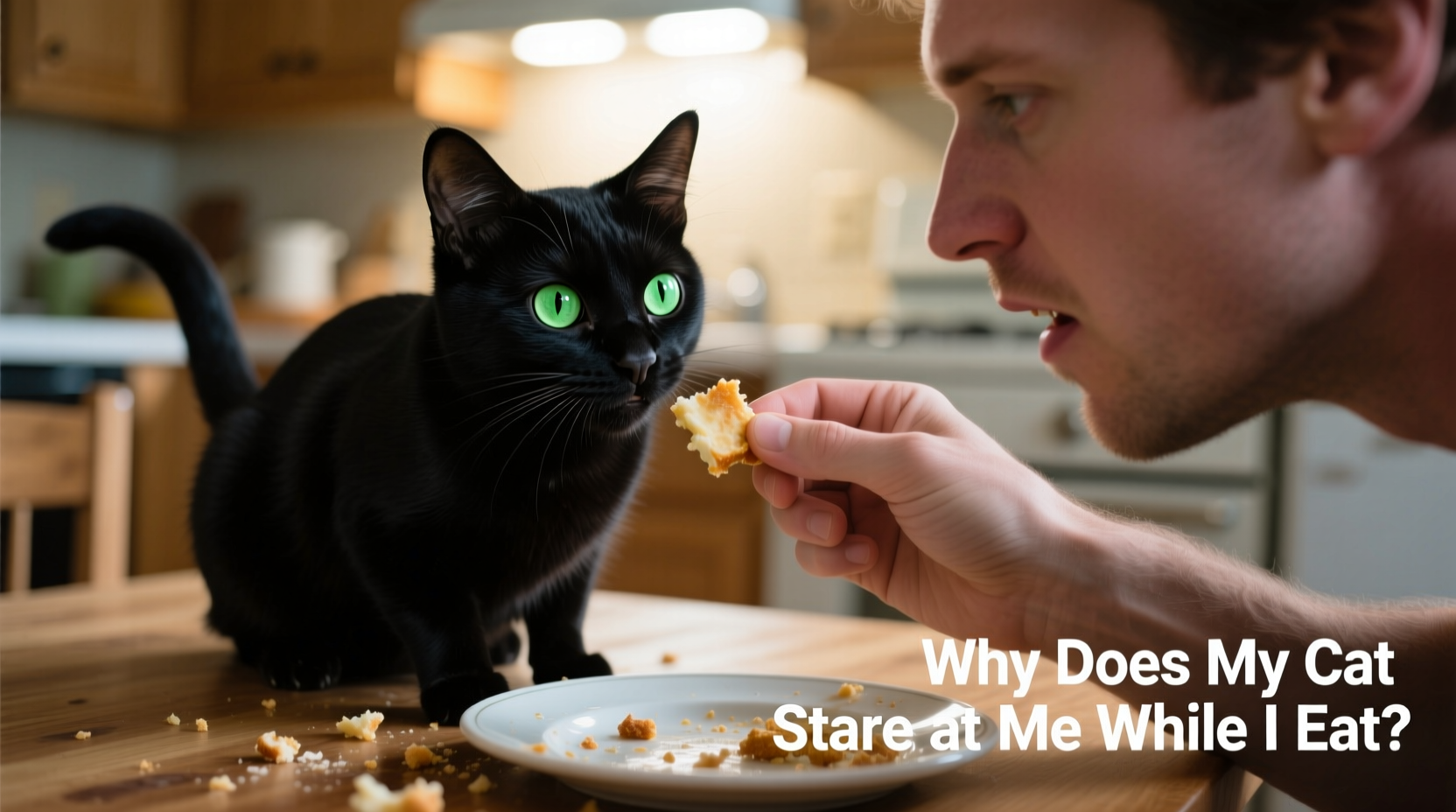 why does my cat stare at me while i eat what it really means and when to worry