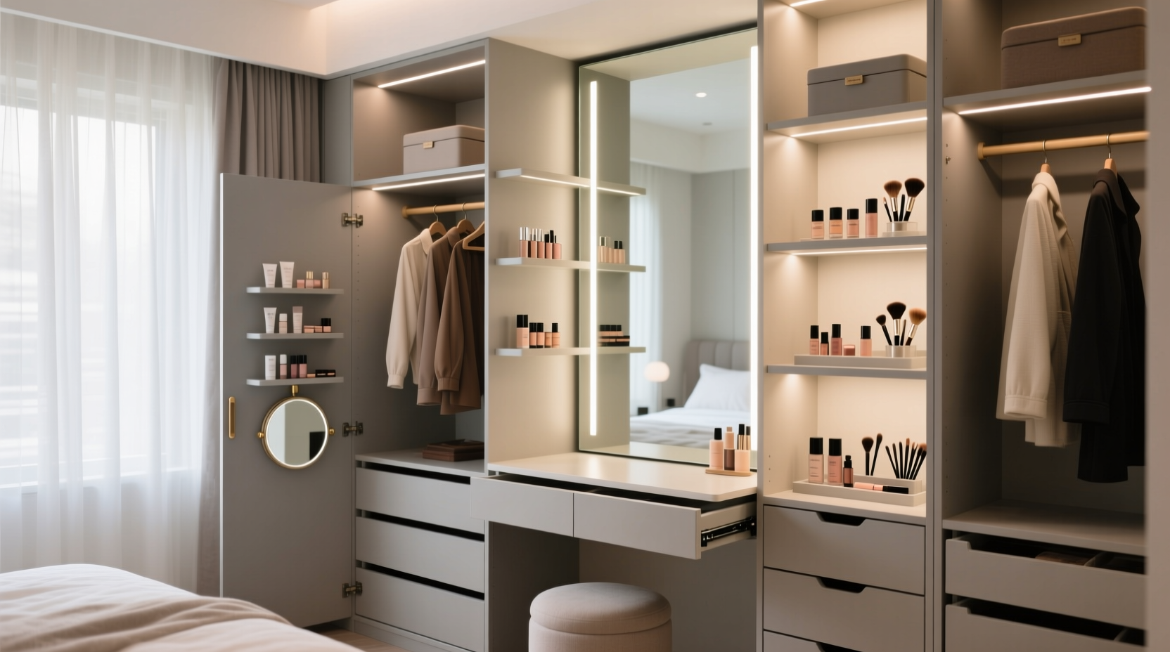 closet organization tips for beauty tools