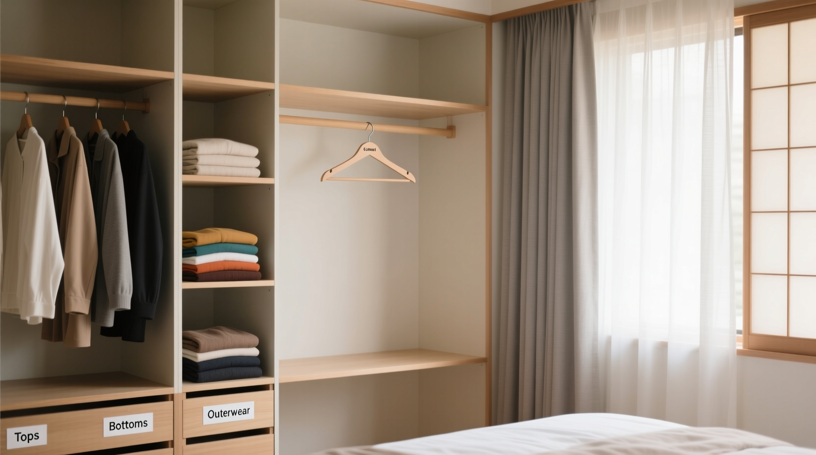 minimalist closet organization with sentimental pieces