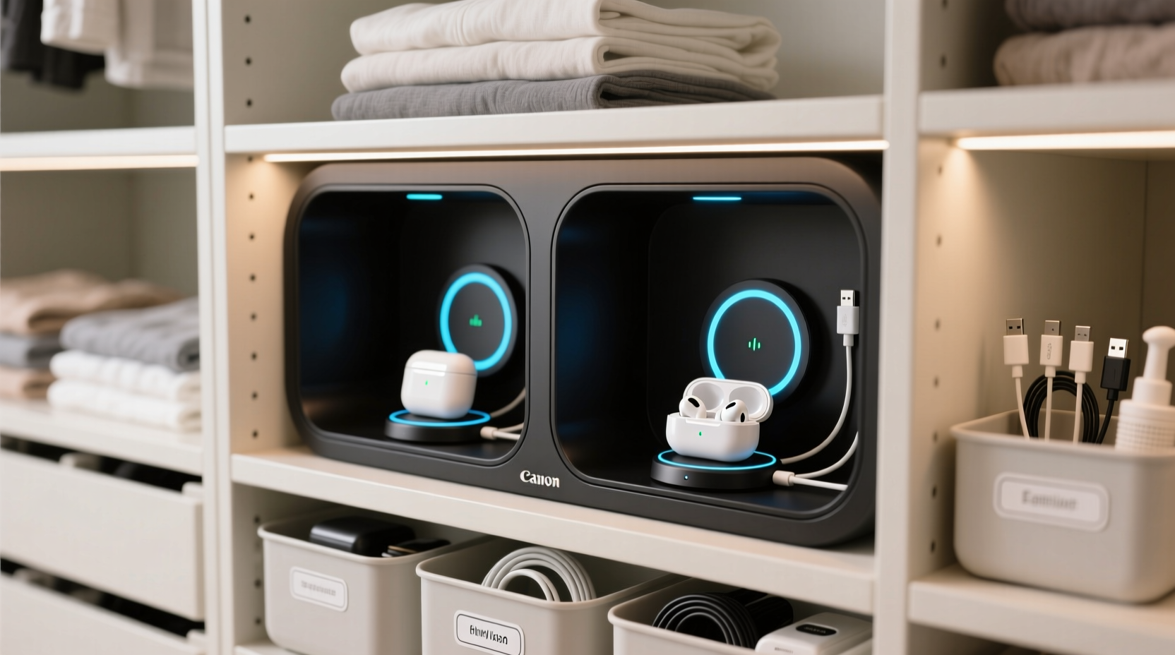 closet organization tips for wireless earbuds