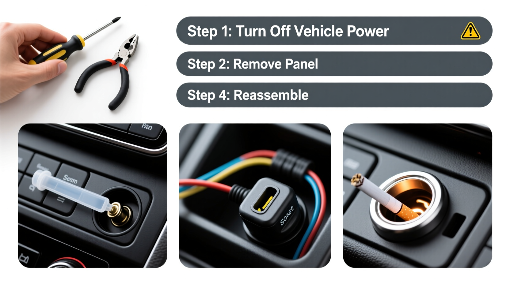 how to repair a cigarette lighter in a car