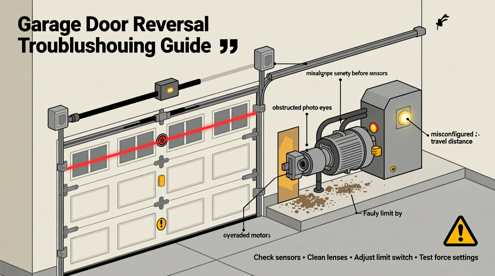 why does my garage door reverse before closing and how to troubleshoot